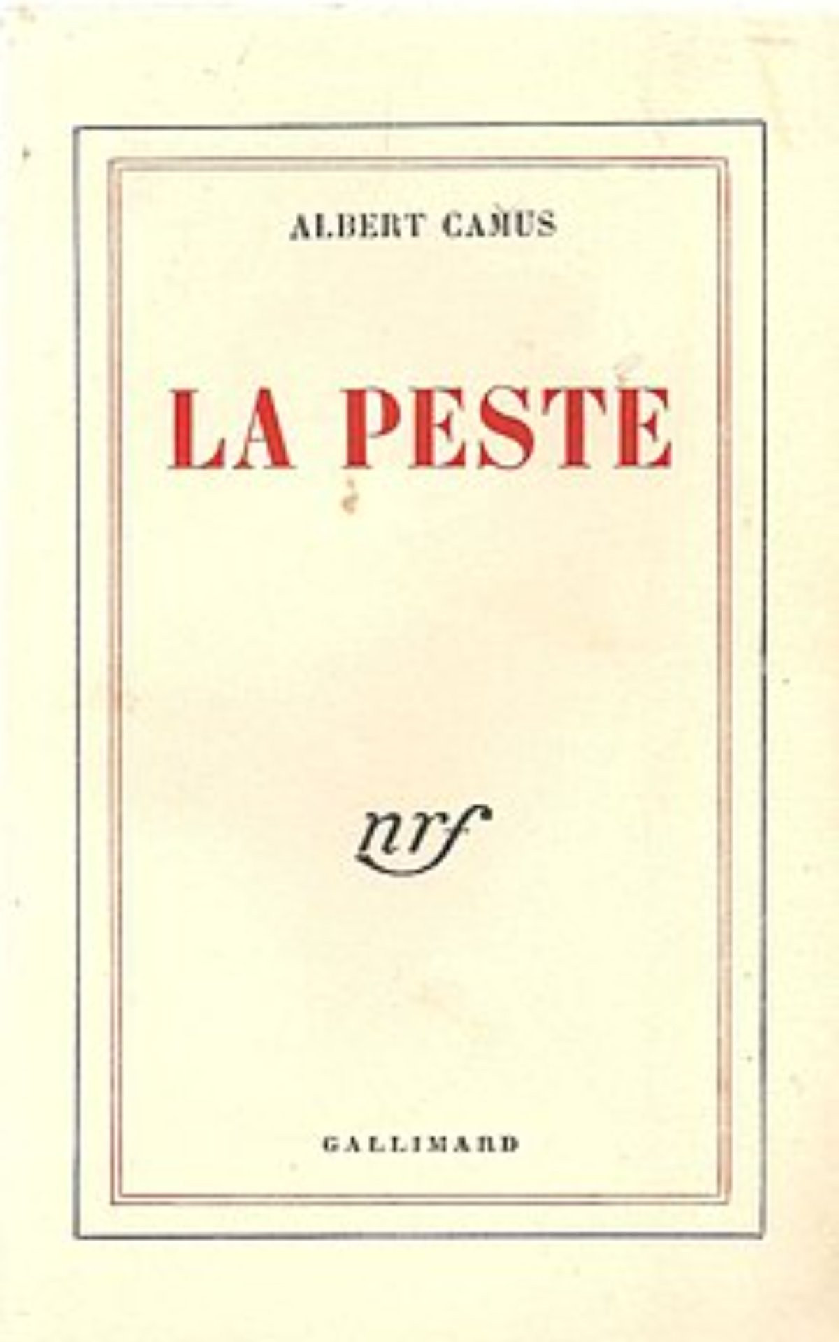 Cover of the first edition of The Plague