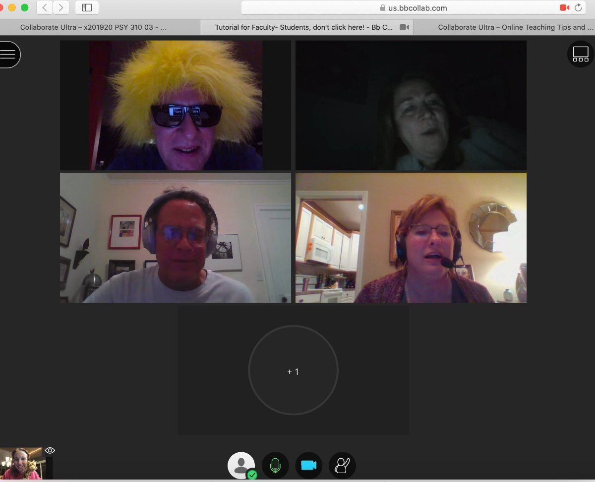 Psychology faculty having some fun on Zoom