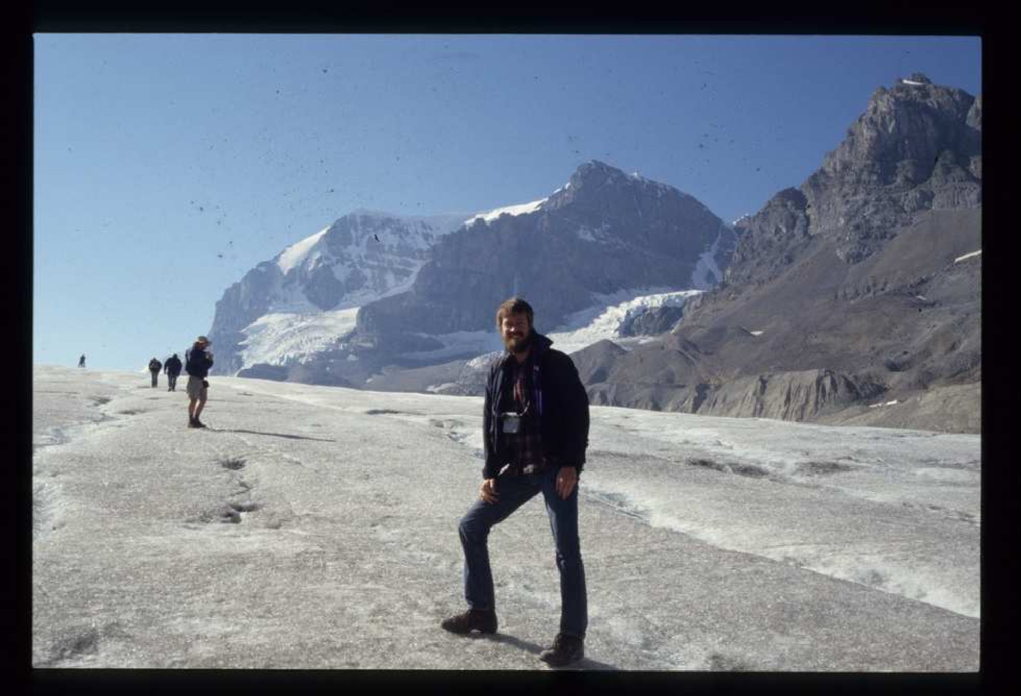 Steve Mattox, geology, on a glacier