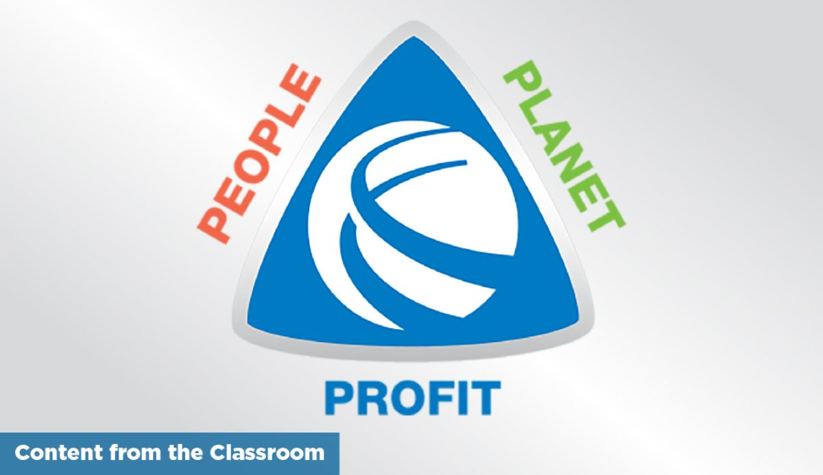 People Planet Profit diagram for Cascade Engineering with banner saying Content from the Classroom