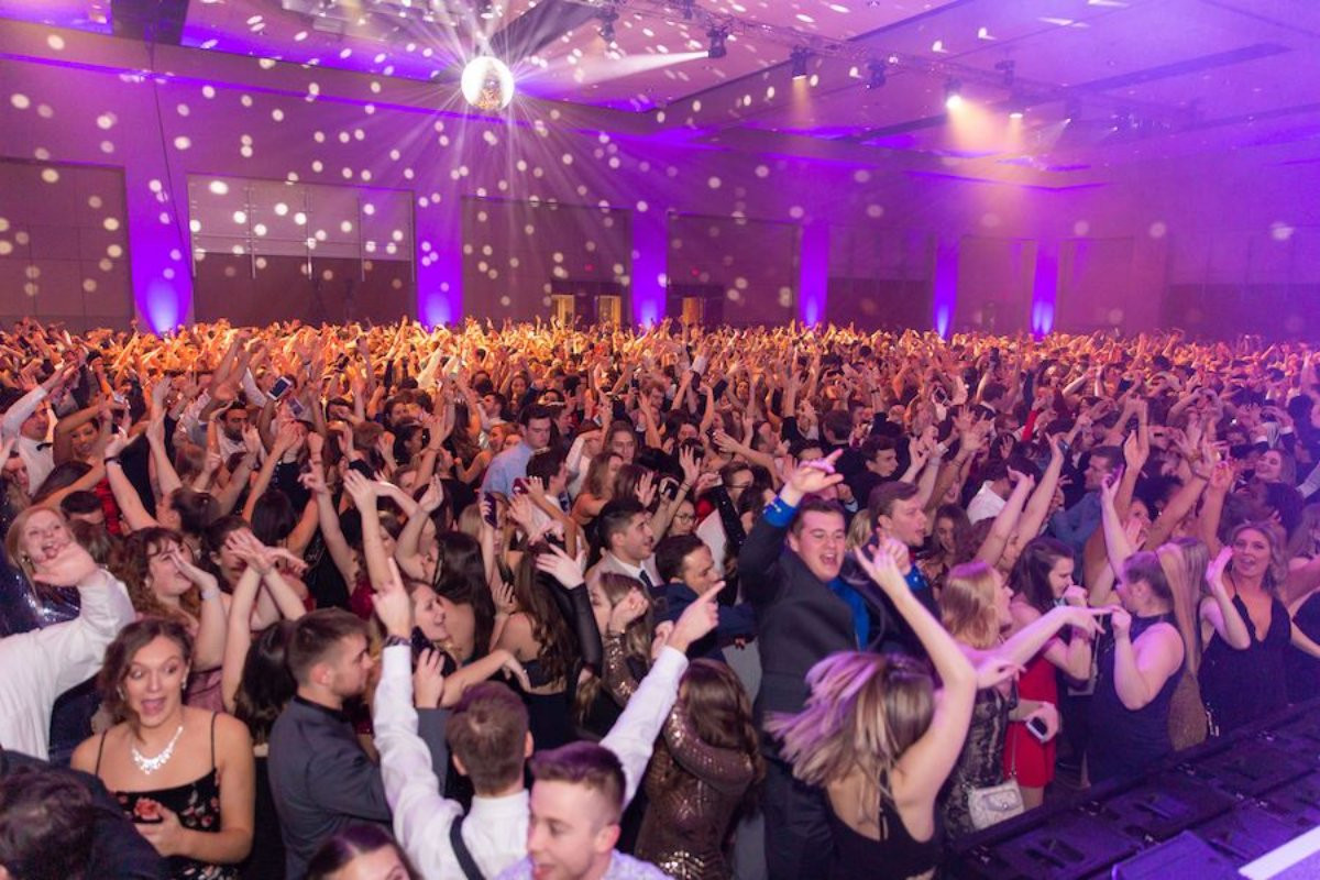 A picture of students having fun at Presidents' Ball