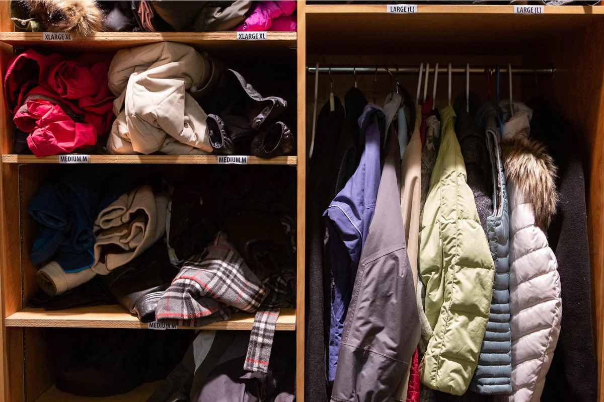 Coats in a closet