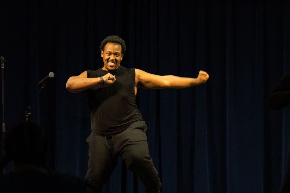 A student dancing and showing off his talent during GV's Got Talent
