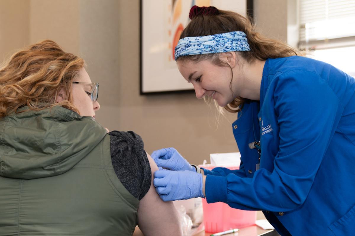 a student made an appointment at the Campus Health Center to get the flu shot