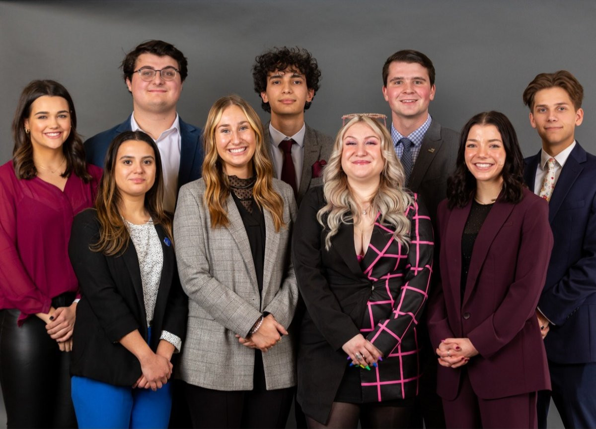 Student Senate members posing for a formal group photo