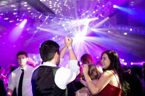 Two students dancing at the presidents ball