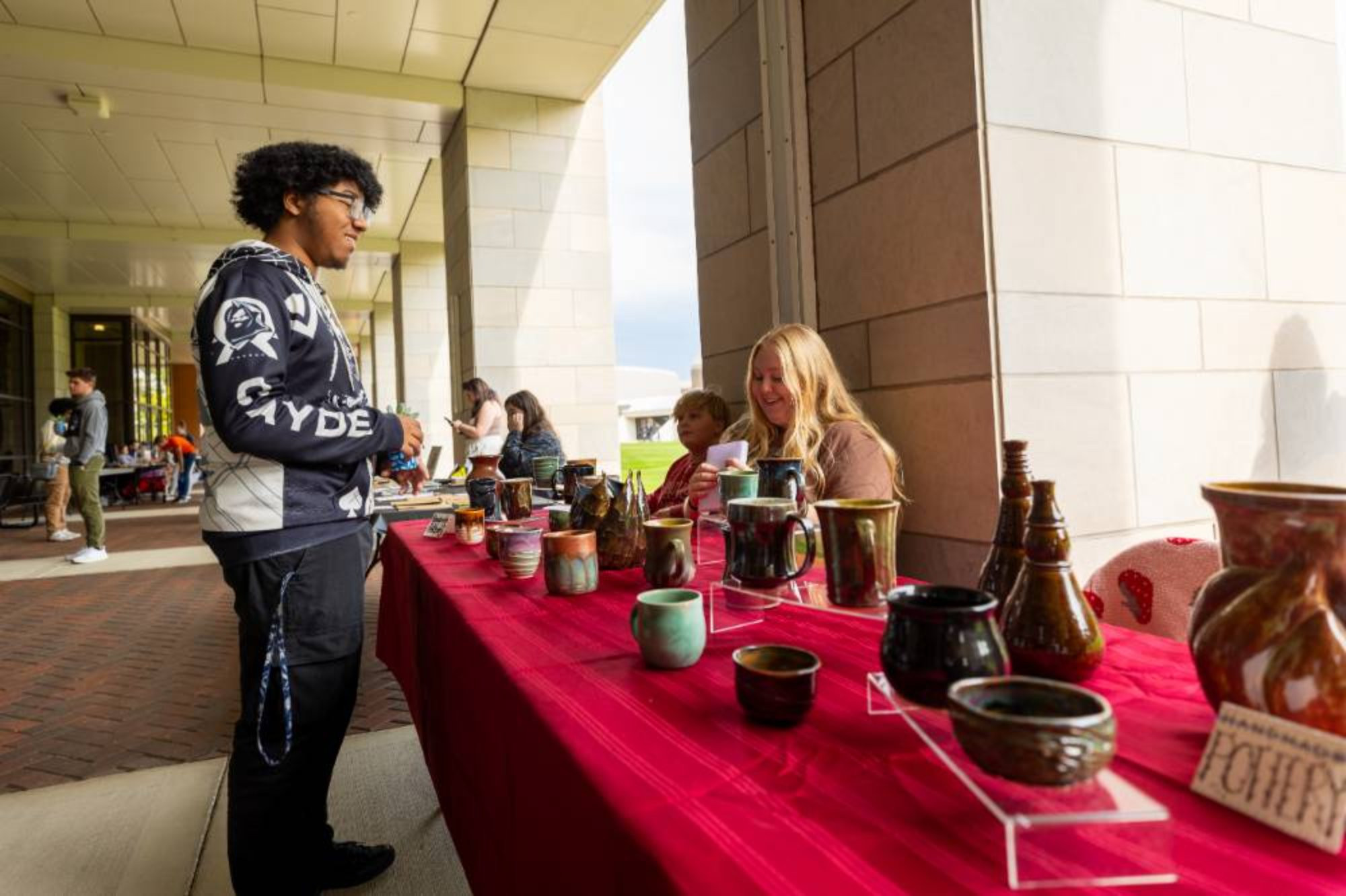 Students small business market happening during family weekend