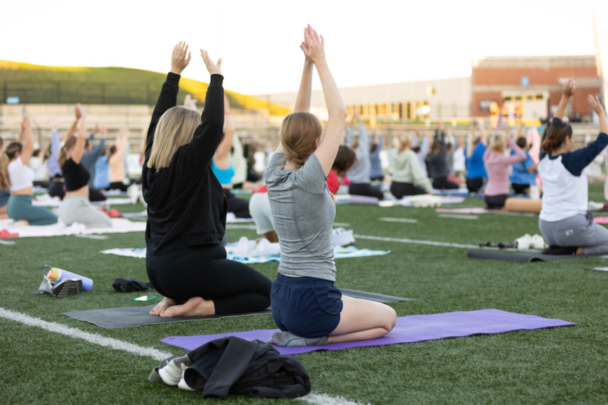 group doing yoga