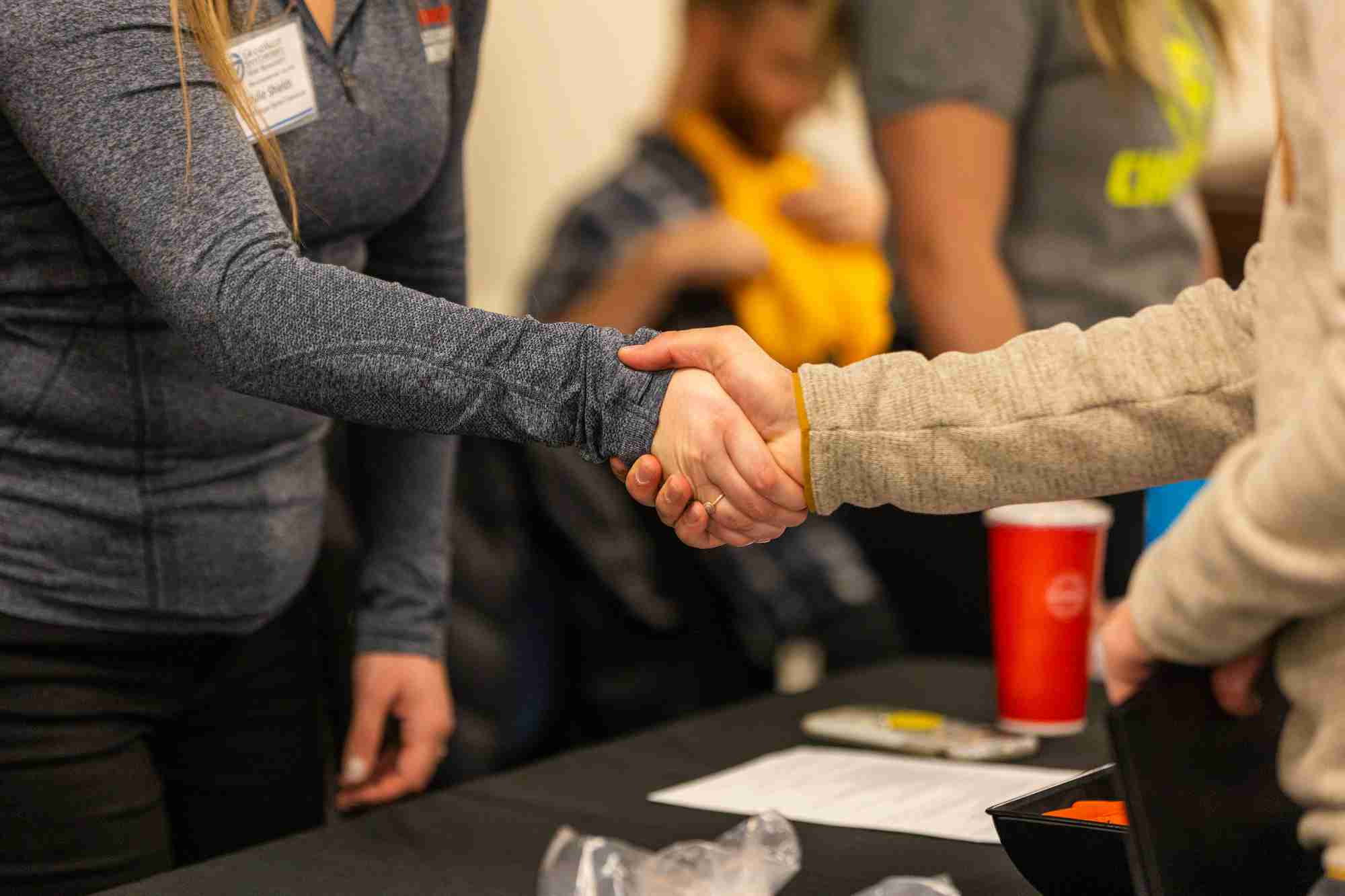 Two people shaking hands