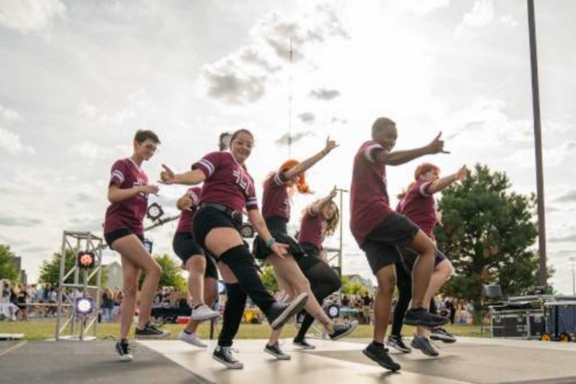 Student organization dancing at campus life night