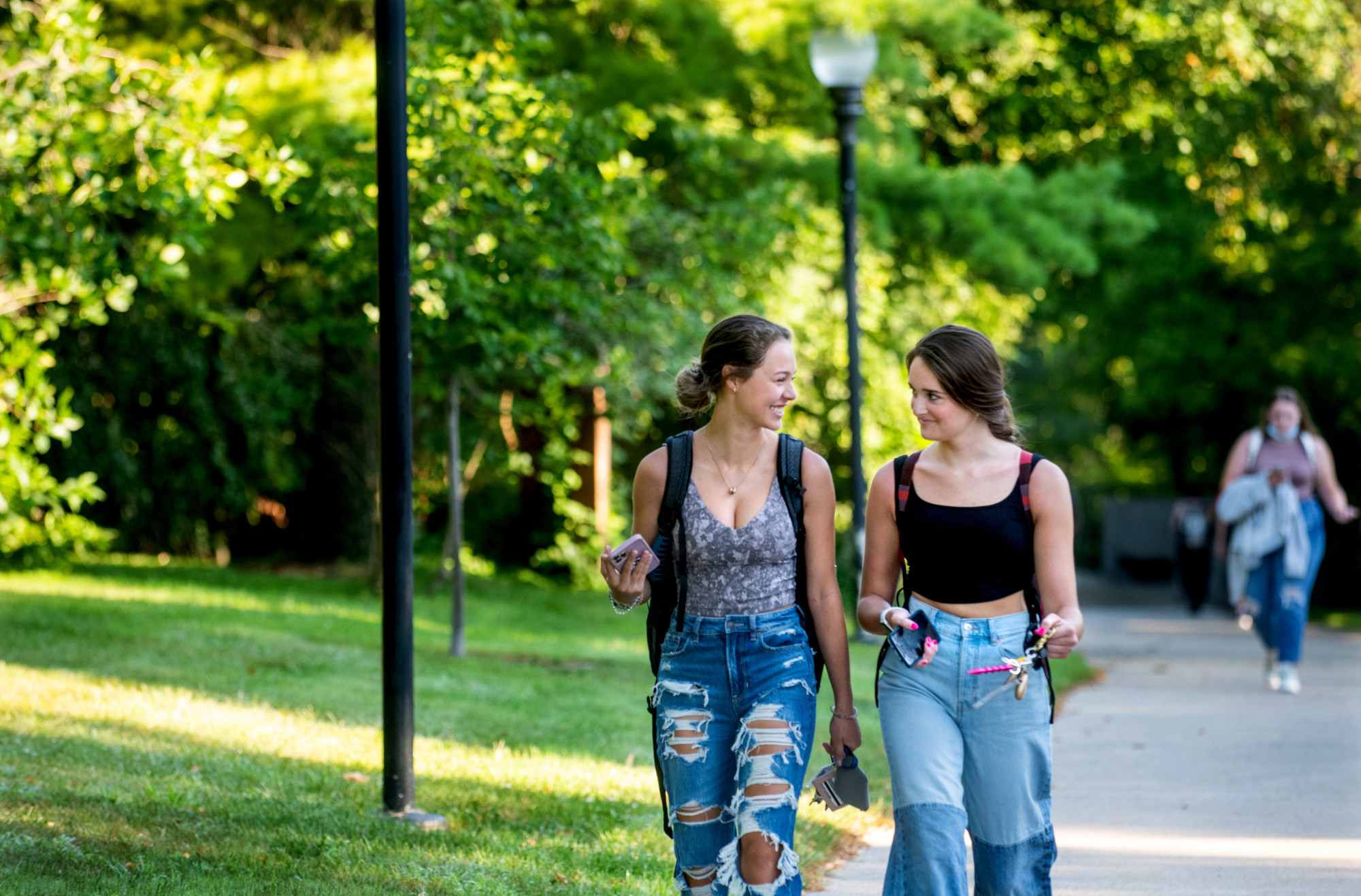 Roommates walking to class