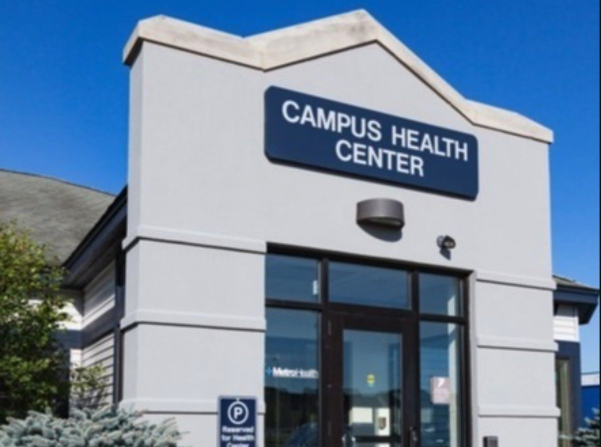 GVSU Allendale Campus Health Center building entrance