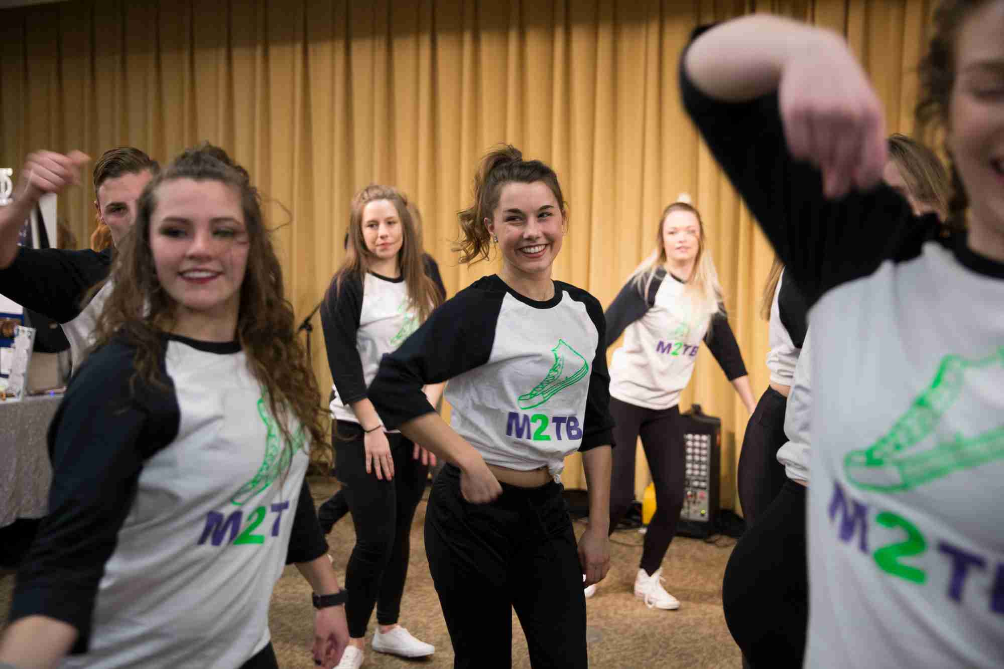 Group dancing at campus life night