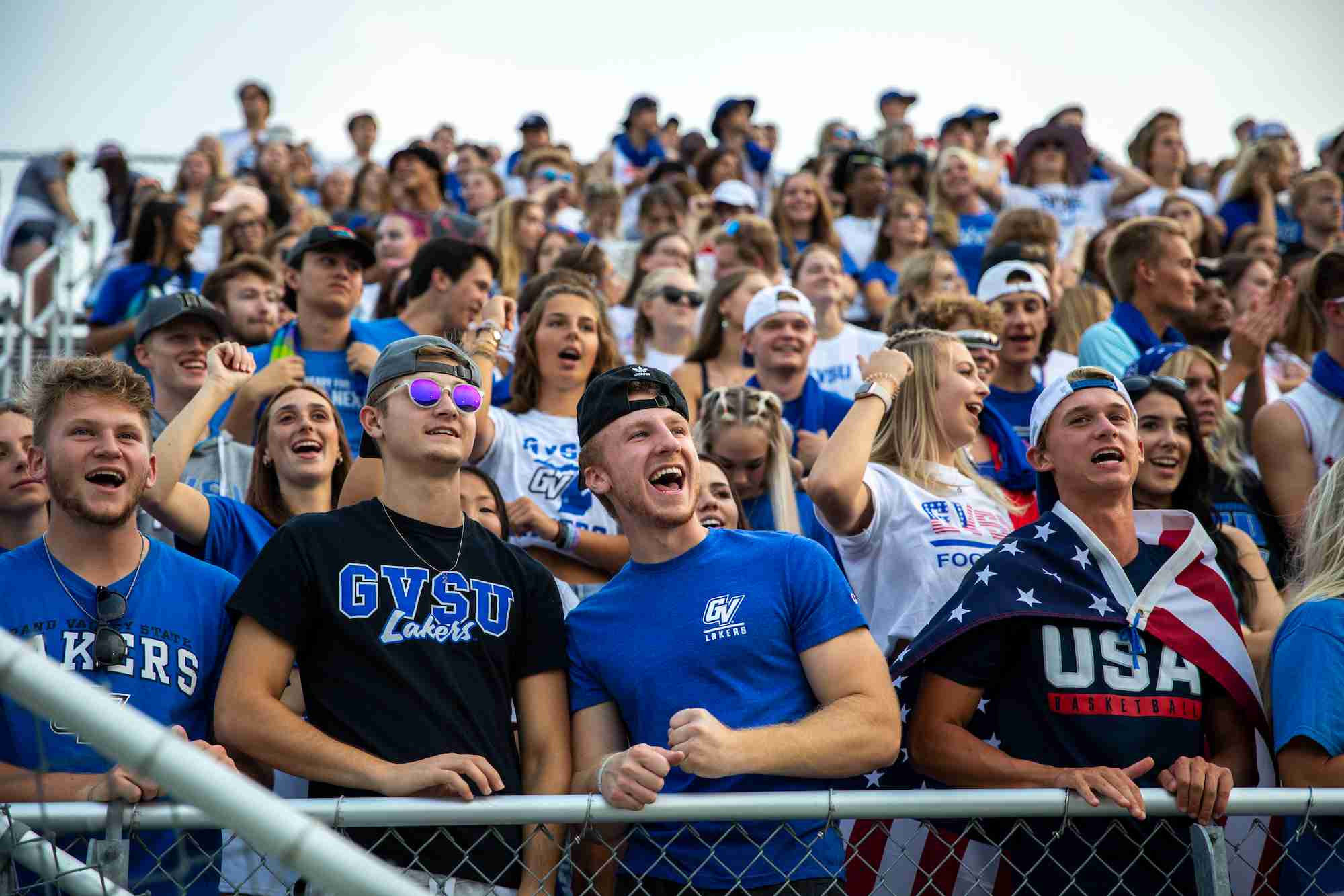 Student section crowd at a football game 