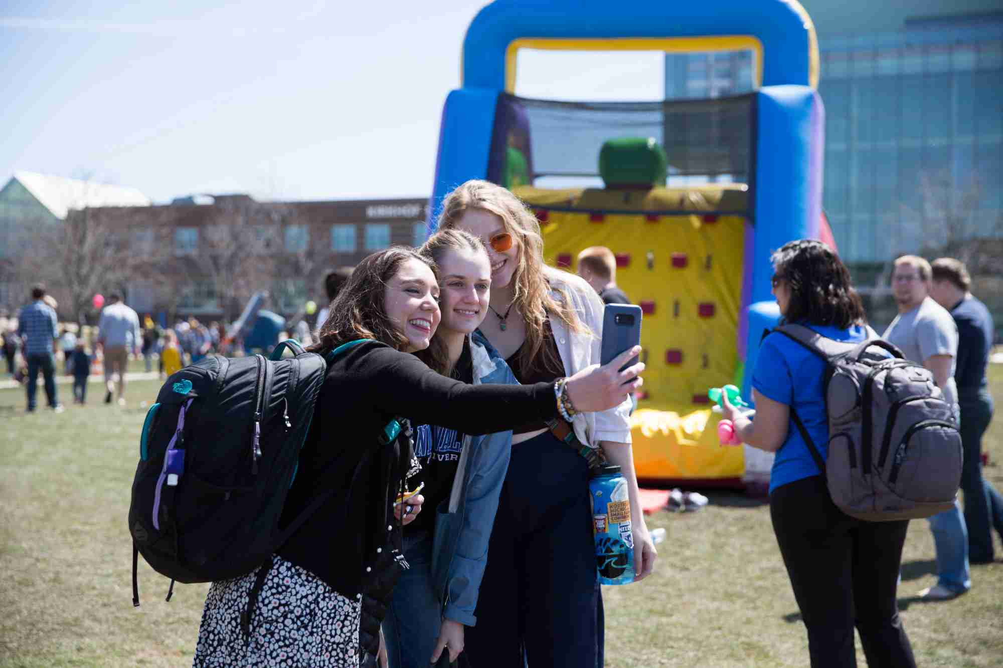 Three students taking a selfie