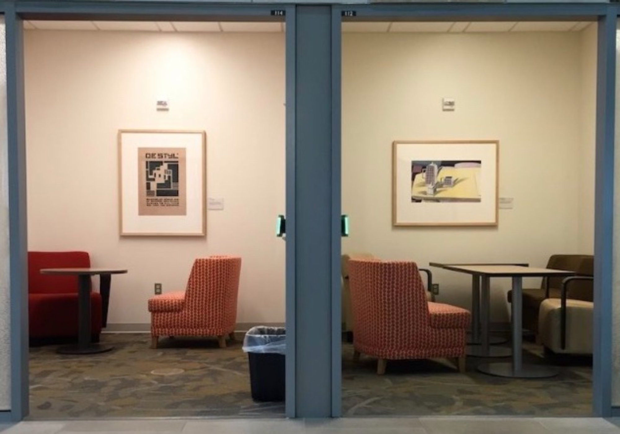 Small study rooms in the library